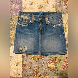 Allen B by Allen Schwartz Blue Denim Skirt with Diamonds size 28